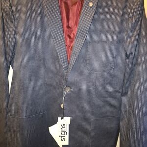 Italian Navy Patterned Men's Blazer
